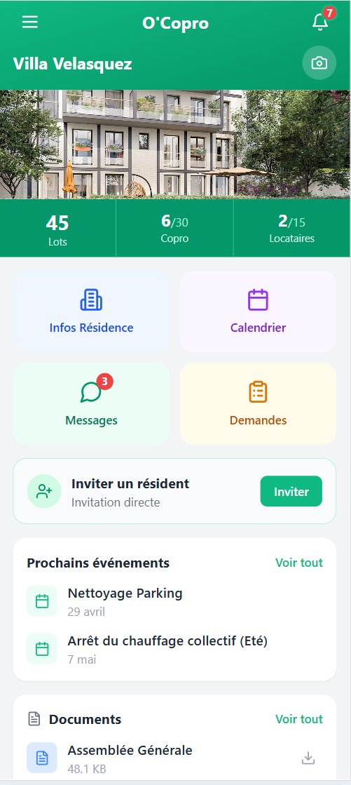 Écran d'accueil O'Copro